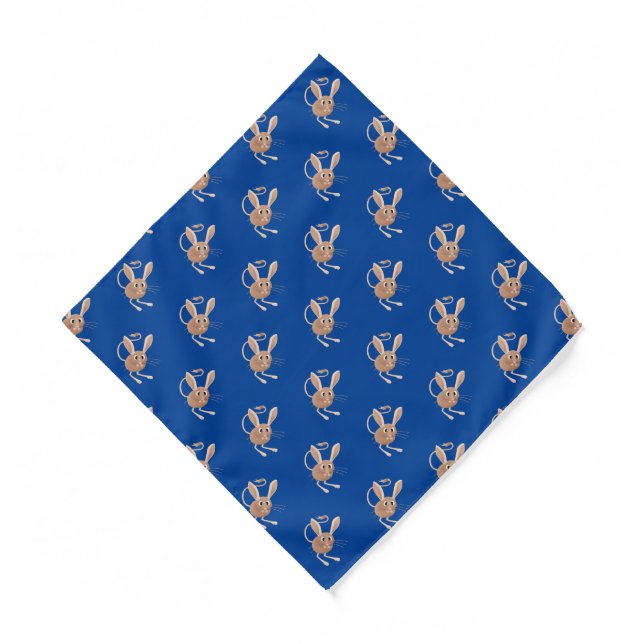 Cute long eared jerboa cartoon illustration bandana (Front)