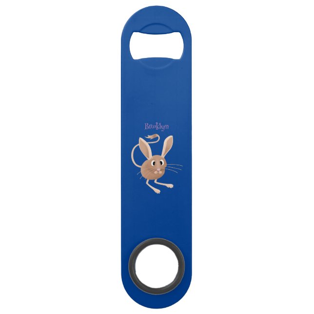 Cute long eared jerboa cartoon illustration bar key (Front)
