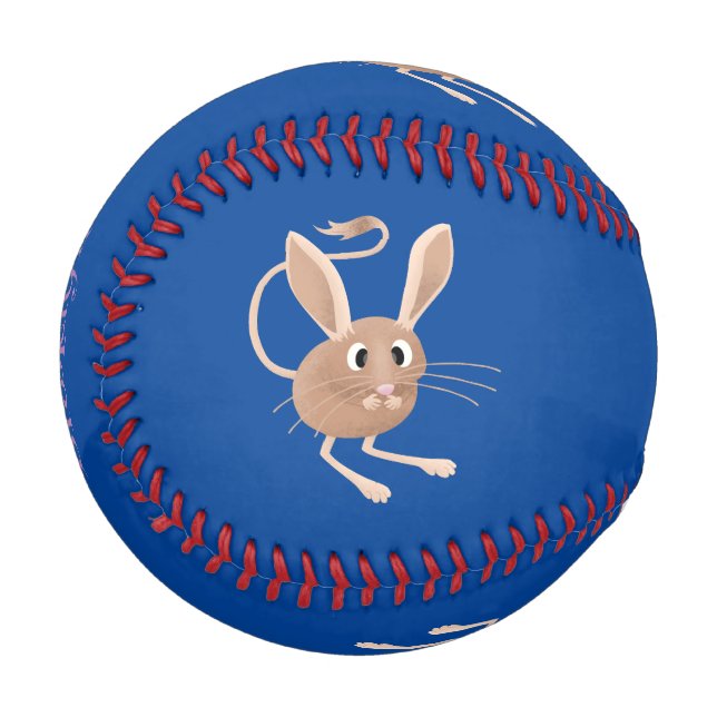 Cute long eared jerboa cartoon illustration baseball (Front Left)