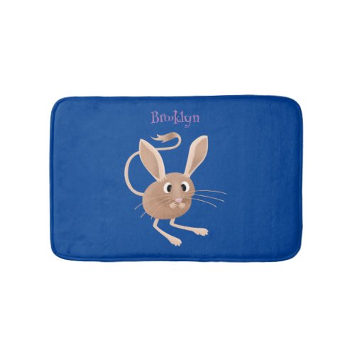 Cute long eared jerboa cartoon illustration bath mat