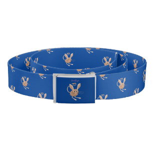 Cute long eared jerboa cartoon illustration belt