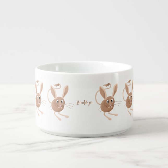 Cute long eared jerboa cartoon illustration bowl (Center)