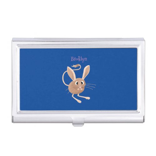 Cute long eared jerboa cartoon illustration business card case