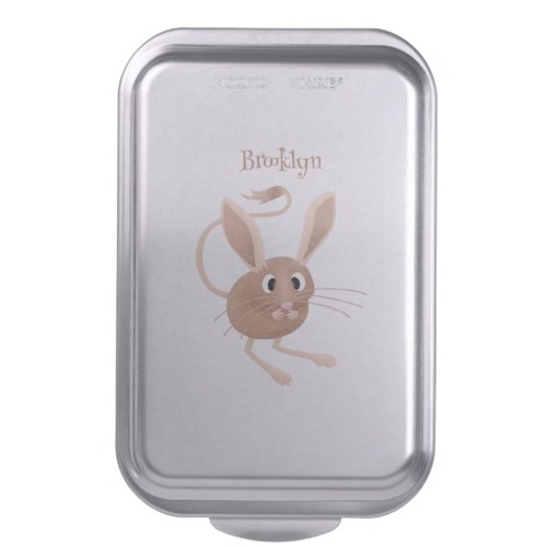 Cute long eared jerboa cartoon illustration cake pan