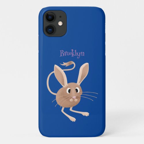 Cute long eared jerboa cartoon illustration iPhone 11 case