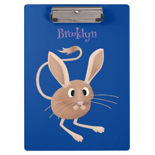 Cute long eared jerboa cartoon illustration clipboard