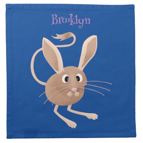 Cute long eared jerboa cartoon illustration cloth napkin