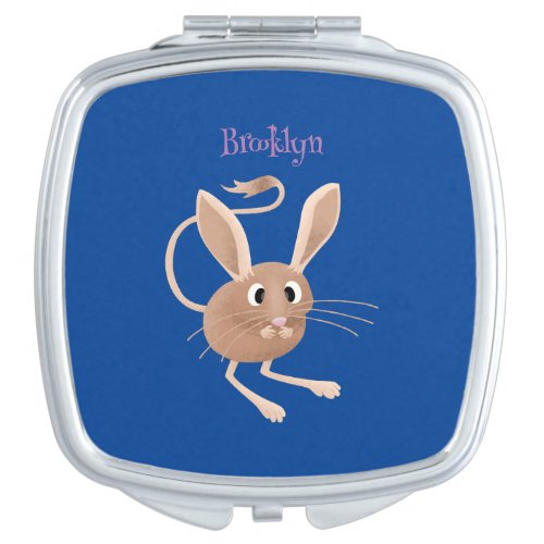 Cute long eared jerboa cartoon illustration compact mirror