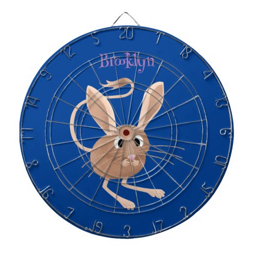 Cute long eared jerboa cartoon illustration dart board