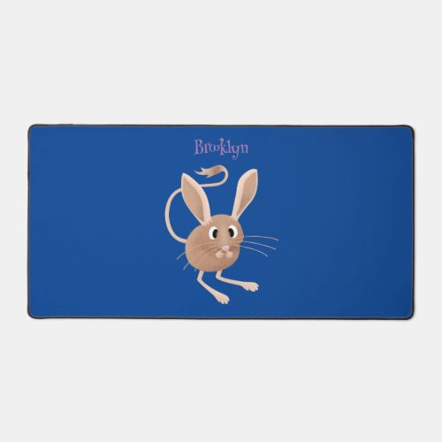 Cute long eared jerboa cartoon illustration desk mat