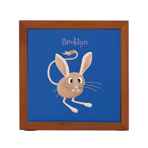 Cute long eared jerboa cartoon illustration desk organizer