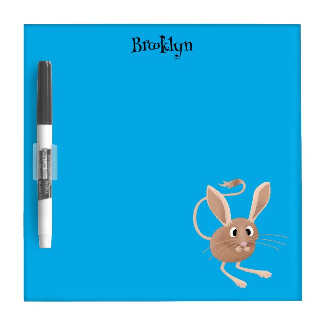 Cute long eared jerboa cartoon illustration dry erase board (Front)