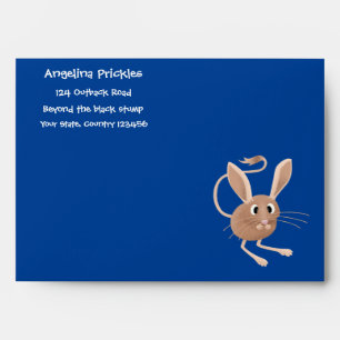 Cute long eared jerboa cartoon illustration envelope