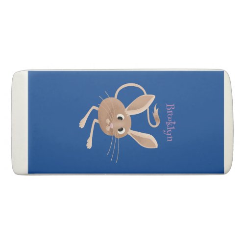 Cute long eared jerboa cartoon illustration eraser