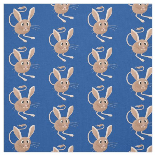 Cute long eared jerboa cartoon illustration fabric