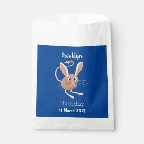 Cute long eared jerboa cartoon illustration favor bag