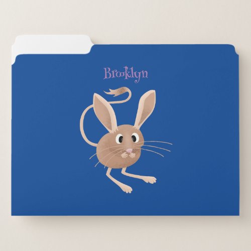 Cute long eared jerboa cartoon illustration file folder