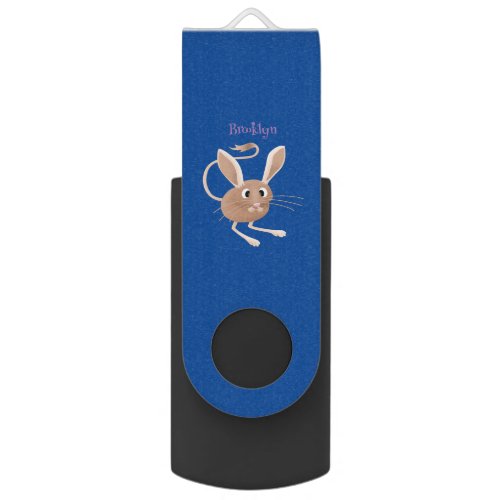 Cute long eared jerboa cartoon illustration flash drive