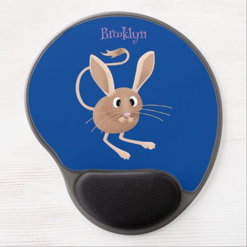 Cute long eared jerboa cartoon illustration gel mouse pad