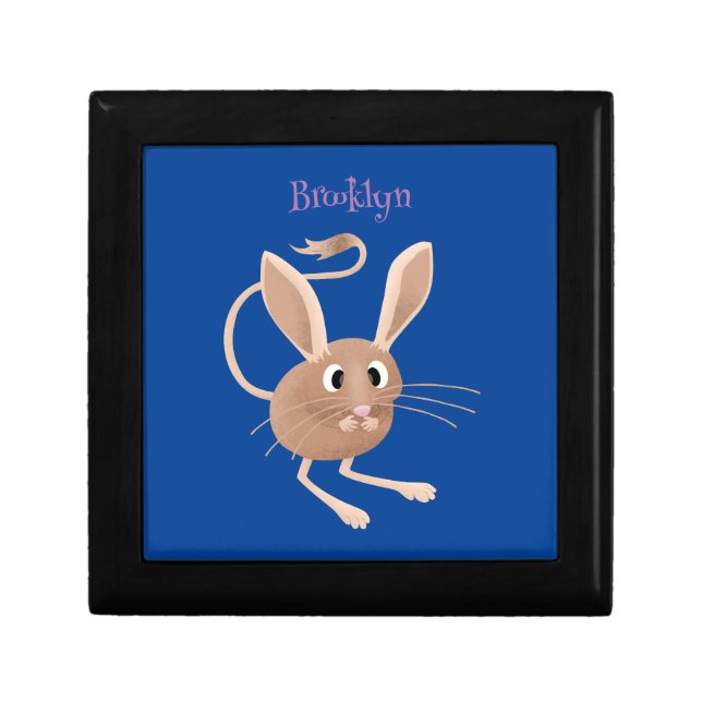 Cute long eared jerboa cartoon illustration gift box (Front)