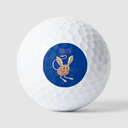 Cute long eared jerboa cartoon illustration golf balls