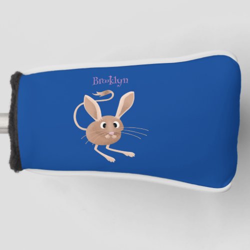 Cute long eared jerboa cartoon illustration golf head cover