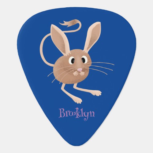 Cute long eared jerboa cartoon illustration guitar pick