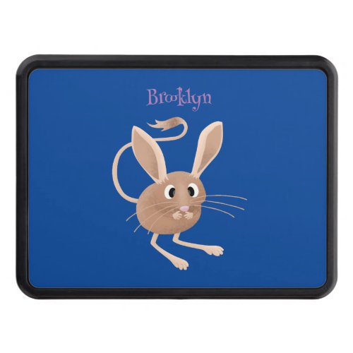 Cute long eared jerboa cartoon illustration hitch cover