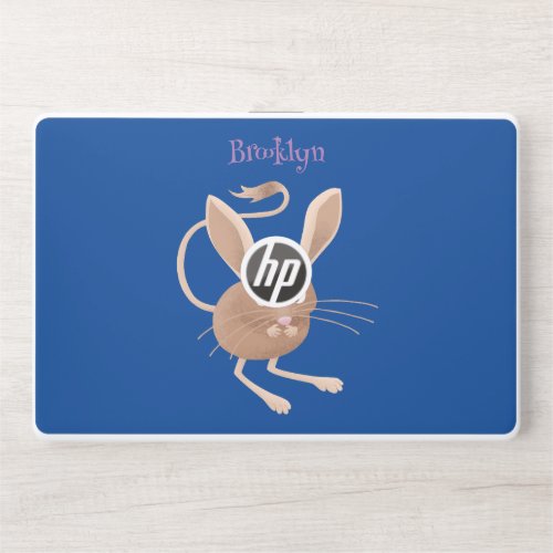 Cute long eared jerboa cartoon illustration HP laptop skin