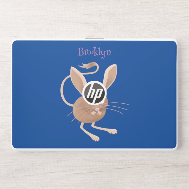 Cute long eared jerboa cartoon illustration HP laptop skin (Front)