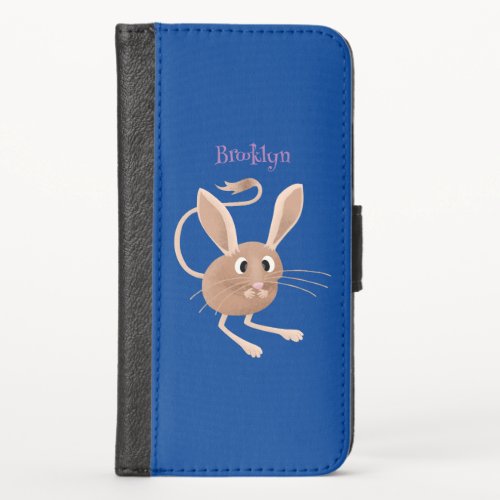 Cute long eared jerboa cartoon illustration iPhone x wallet case