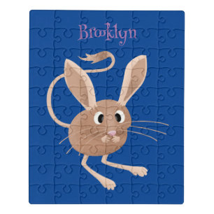 Cute long eared jerboa cartoon illustration jigsaw puzzle
