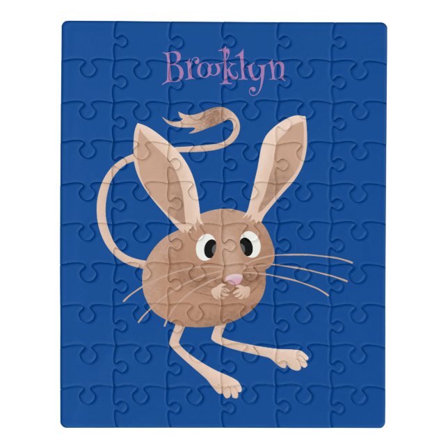 Cute long eared jerboa cartoon illustration jigsaw puzzle (Puzzle Vertical)
