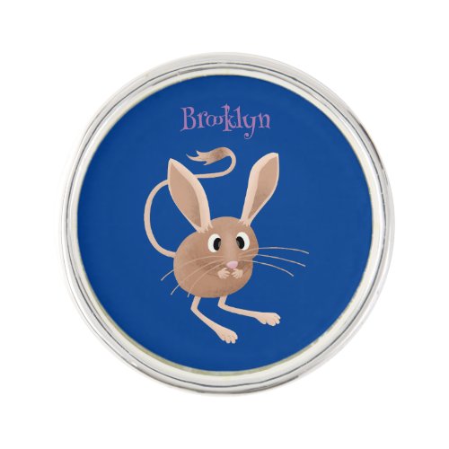 Cute long eared jerboa cartoon illustration lapel pin