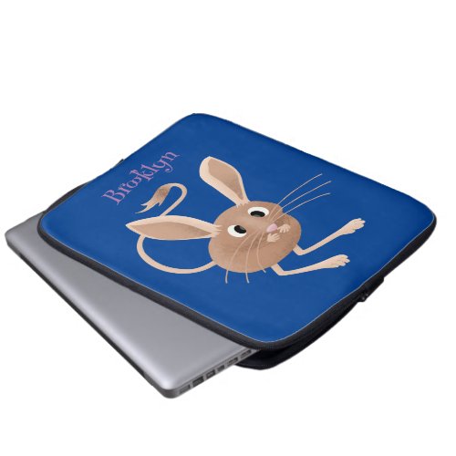 Cute long eared jerboa cartoon illustration laptop sleeve