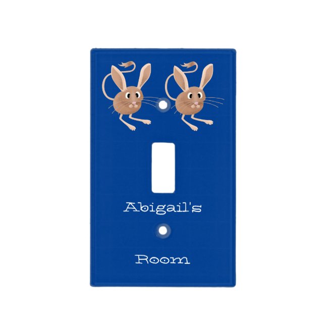 Cute long eared jerboa cartoon illustration light switch cover (Front)