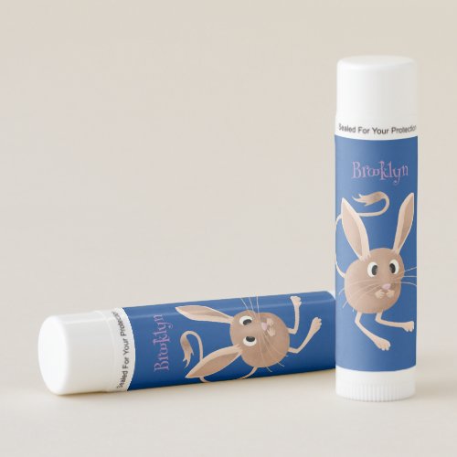 Cute long eared jerboa cartoon illustration lip balm