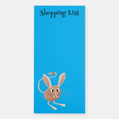 Cute long eared jerboa cartoon illustration magnetic notepad