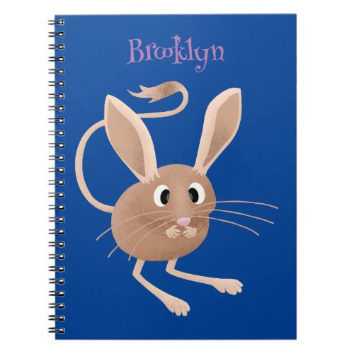 Cute long eared jerboa cartoon illustration notebook
