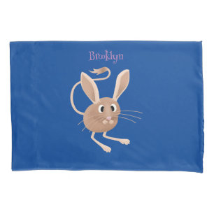 Cute long eared jerboa cartoon illustration pillow case