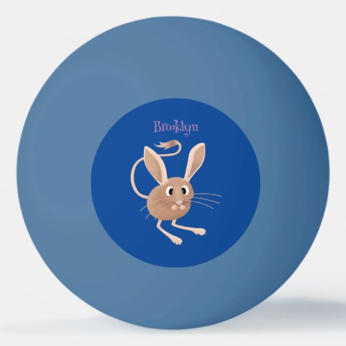 Cute long eared jerboa cartoon illustration ping pong ball