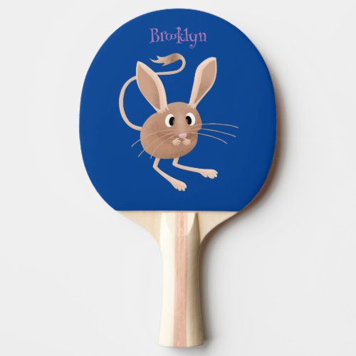 Cute long eared jerboa cartoon illustration ping pong paddle