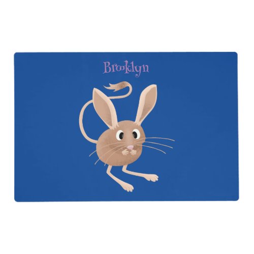 Cute long eared jerboa cartoon illustration placemat