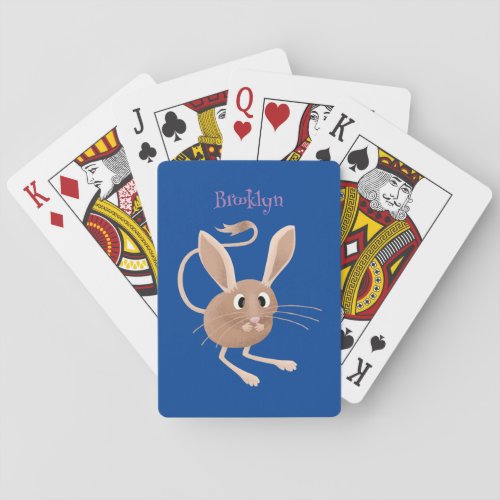 Cute long eared jerboa cartoon illustration poker cards