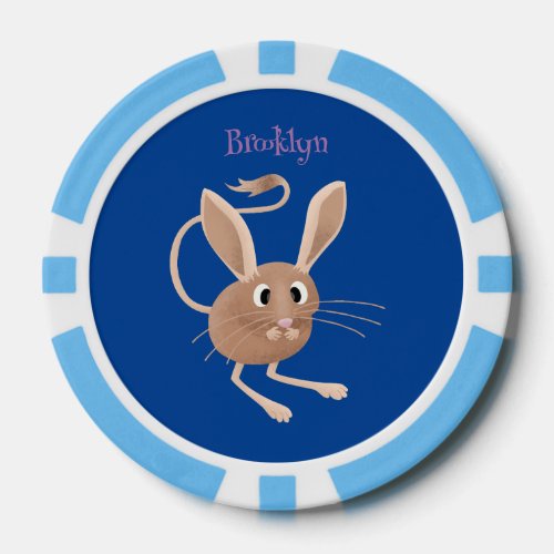 Cute long eared jerboa cartoon illustration poker chips