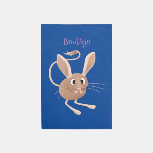 Cute long eared jerboa cartoon illustration rug