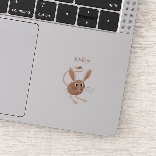 Cute long eared jerboa cartoon illustration sticker