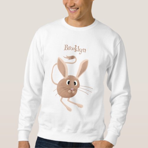 Cute long eared jerboa cartoon illustration sweatshirt