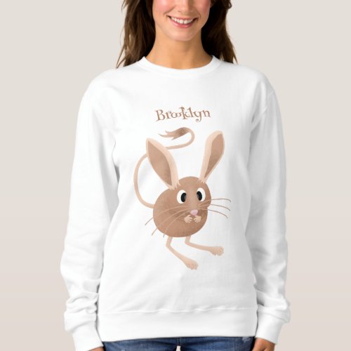 Cute long eared jerboa cartoon illustration sweatshirt