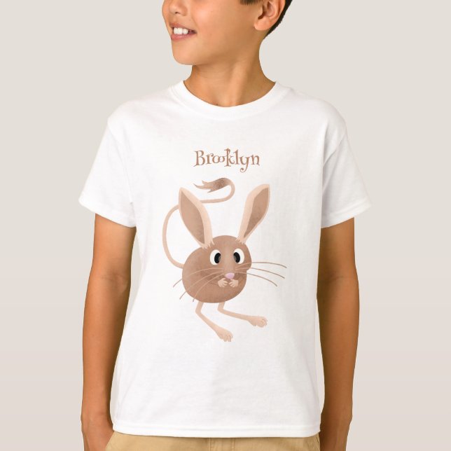 Cute long eared jerboa cartoon illustration T-Shirt (Front)